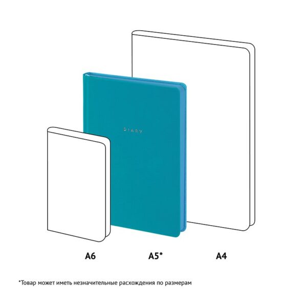Ежедневник недатир. А5, 136л., кожзам, OfficeSpace "Grace", бирюзовый, цветной срез
