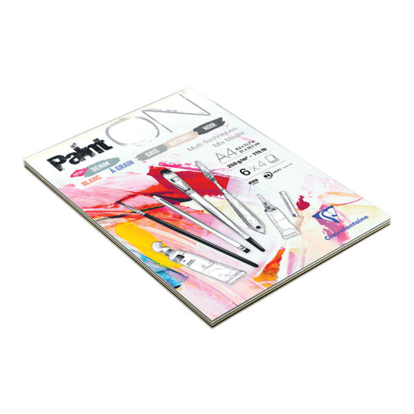 Скетчбук - альбом для смешанных техник 24л., А4 Clairefontaine "Paint ON", на склейке, 250г/м2, 6 цветов