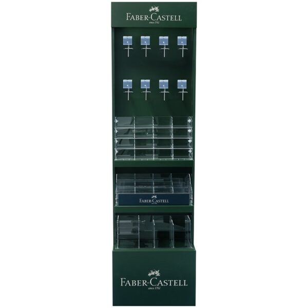 Стойка Faber-Castell деревянная с пластиковыми дисплеями, В 1800* Ш 500 *Г 300
