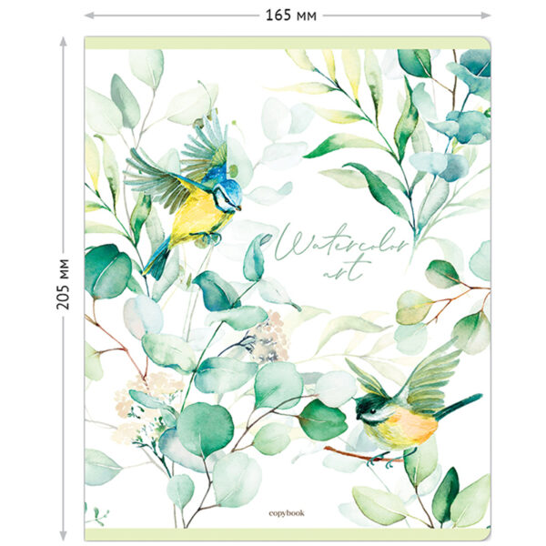 Тетрадь 96л., А5, клетка ArtSpace "Цветы. Watercolor flowery", матовая ламинация