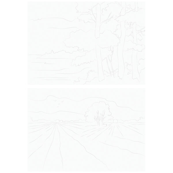 Папка для акварели, с эскизом, 10л., А4, ArtSpace "Пейзажи", 180г/м2