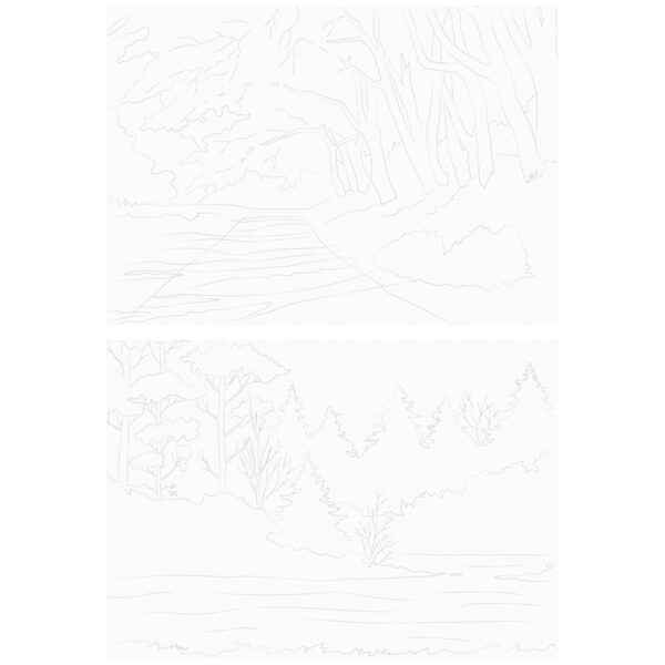Папка для акварели, с эскизом, 10л., А4, ArtSpace "Пейзажи", 180г/м2