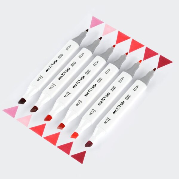 Набор маркеров для скетчинга MESHU 06цв., розовые цвета
