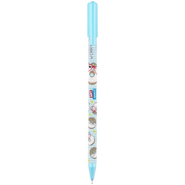 Ручка гелевая стираемая ArtSpace "Кот-сластена" синяя, 0,38мм, корпус ассорти