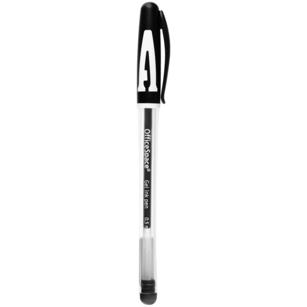 Ручка гелевая OfficeSpace "A-Gel" черная, 0,5мм, грип