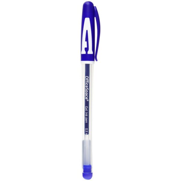 Ручка гелевая OfficeSpace "A-Gel" синяя, 0,5мм, грип