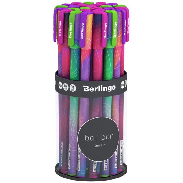 Ручка шариковая Berlingo "Terrain" синяя, 0,7мм, грип, рисунок на корпусе, ассорти