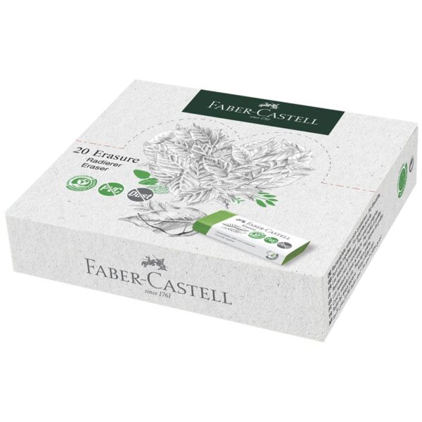 Ластик Faber-Castell "Erasure" PVC-Free & Dust-Free, прямоугольный, картонный футляр, 63*22*13мм, светло-зеленый