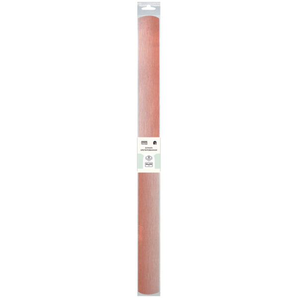 Бумага крепированная ТРИ СОВЫ, 50*250см, 32г/м2, персиковая, в рулоне, пакет с европодвесом