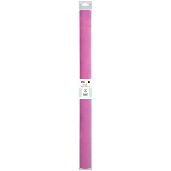 Бумага крепированная ТРИ СОВЫ, 50*250см, 32г/м2, розовая, в рулоне, пакет с европодвесом