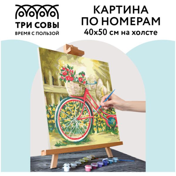 Картина по номерам на холсте ТРИ СОВЫ "Солнечный день", 40*50, с акриловыми красками и кистями