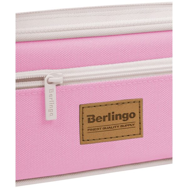Пенал мягкий 2 отделения, 1 карман, 220*80*50 Berlingo "Pastel pink", полиэстер, внутр. органайзер