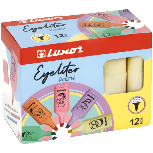 Текстовыделители Luxor "Eyeliter Pastel" пастельный желтый, 1-4,5мм