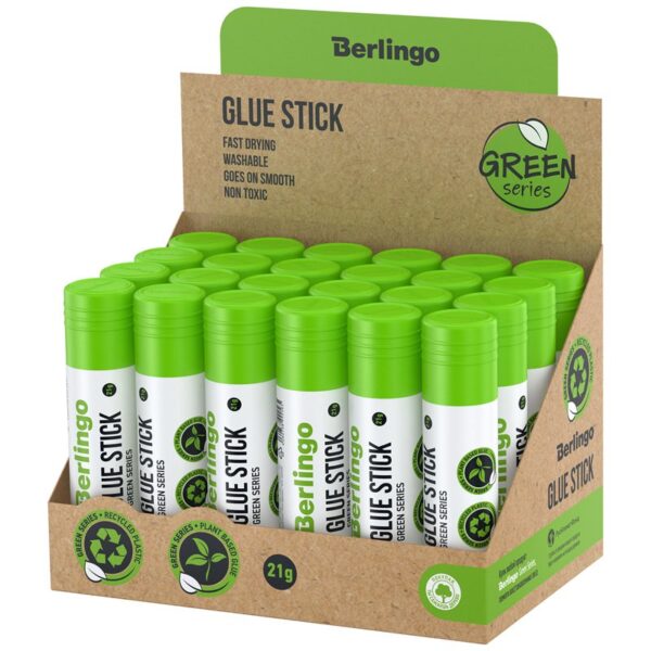 Клей-карандаш Berlingo "Green Series", 21г, растительные компоненты (крахмал)