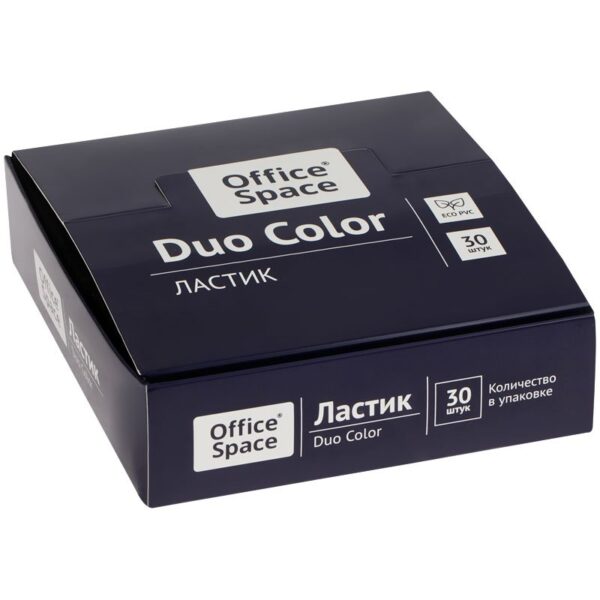 Ластик OfficeSpace "Duo Color", прямоугольный, ECO-ПВХ, 59*21*10мм