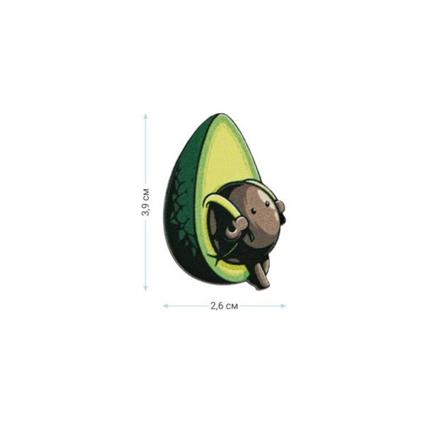 Значок деревянный MESHU "Avocado", прямая УФ-печать, 2,6*3,9см