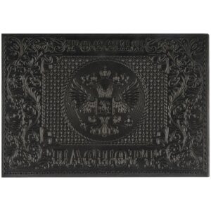 Обложка для паспорта OfficeSpace "Россия", кожа, тиснение, черная