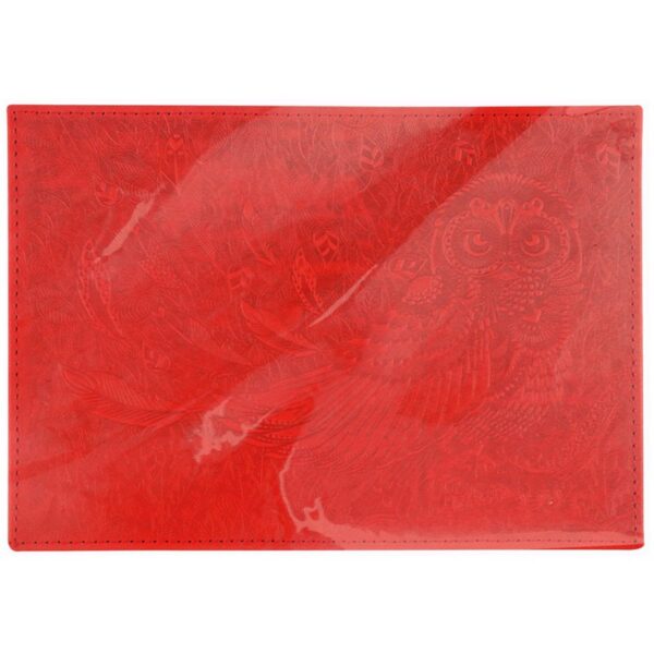 Обложка для паспорта OfficeSpace "Сова", кожа, тиснение, красная