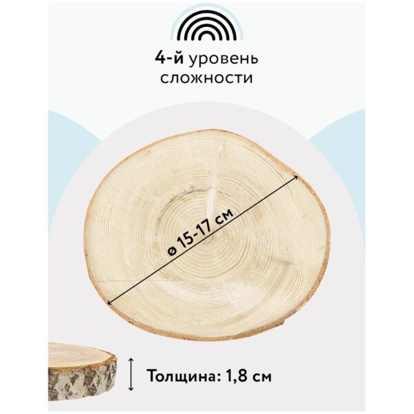 Набор для выжигания на спиле дерева ТРИ СОВЫ "Обитатели леса", диаметр 15см, картонная коробка