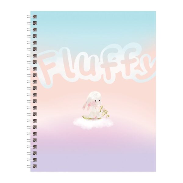Тетрадь 80л., А5, клетка на гребне BG "Fluffy", матовая ламинация