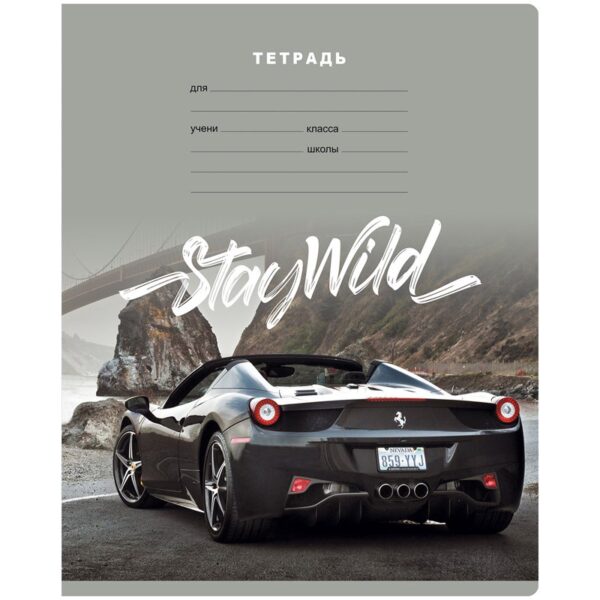 Тетрадь 12л., клетка BG "Stay wild", выборочный лак