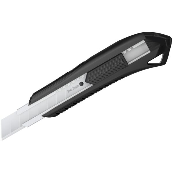 Нож канцелярский 18мм Berlingo "Razzor 200", черный + лезвия сменные 10шт., блистер, европодвес