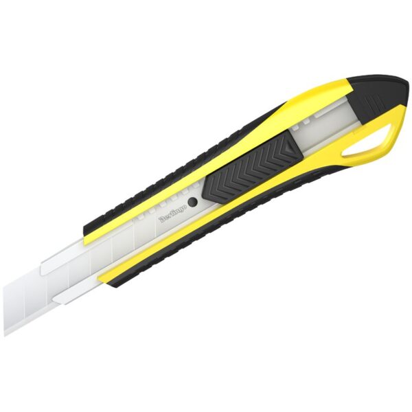 Нож канцелярский 18мм Berlingo "Razzor 300", желтый + лезвия сменные 10шт., блистер, европодвес