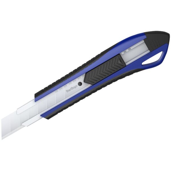 Нож канцелярский 18мм Berlingo "Razzor 300", синий + лезвия сменные 10шт., блистер, европодвес