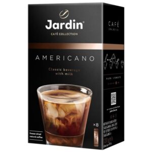 Кофе растворимый Jardin "Americano", 3в1, порошкообразный, порционный, 8 пакетиков* 15г, картон