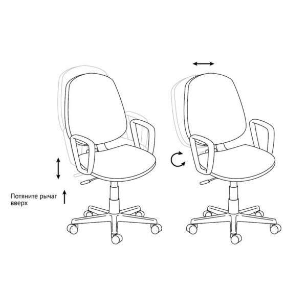 Кресло оператора Helmi HL-M30 "Престиж", кожзам черный