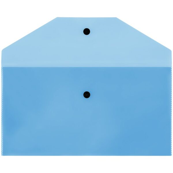 Папка-конверт на кнопке СТАММ, С6, 150мкм, прозрачная, синяя