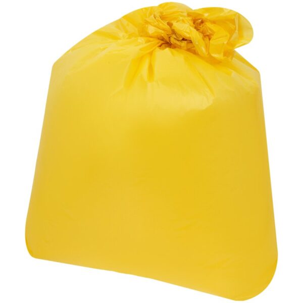 Мешки для раздельного сбора мусора 120л OfficeClean ПВД, 70*108см, 38мкм, 10шт., прочные, желтые, в рулоне