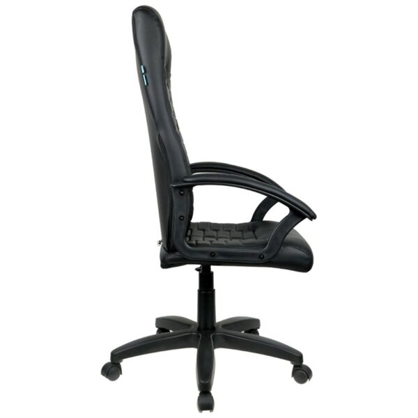Кресло руководителя Helmi HL-E80 "Ornament" LTP, экокожа черная, мягкий подлокотник, пиастра, 344263