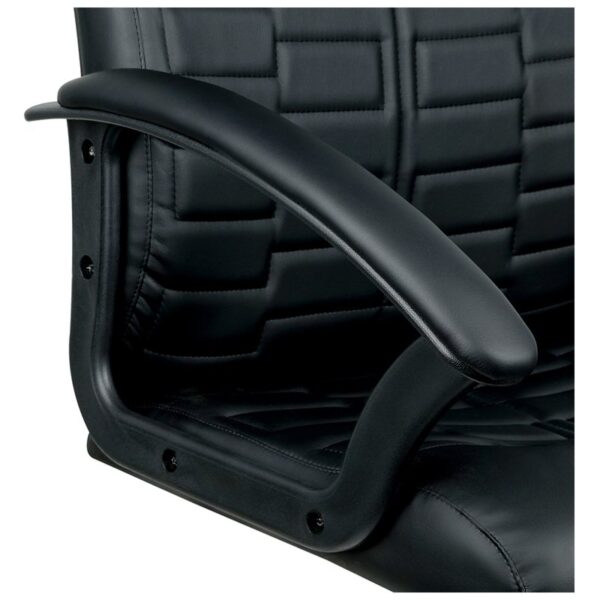 Кресло руководителя Helmi HL-E80 "Ornament" LTP, экокожа черная, мягкий подлокотник, пиастра, 344263