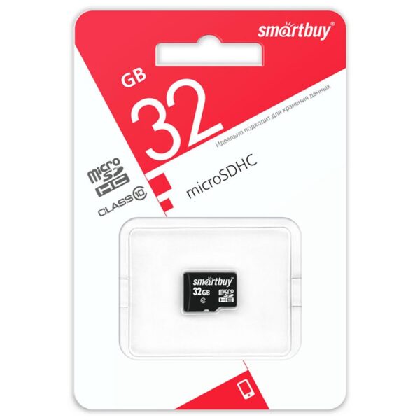 Карта памяти SmartBuy MicroSDHC 32GB UHS-1, Class 10, скорость чтения 30Мб/сек