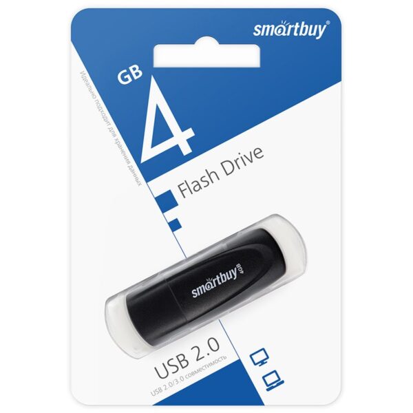 Память Smart Buy "Scout"  4GB, USB 2.0 Flash Drive, черный