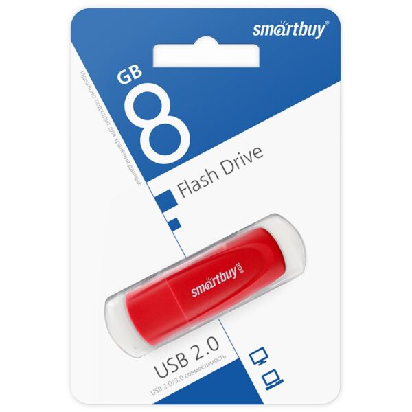 Память Smart Buy "Scout"  8GB, USB 2.0 Flash Drive, красный