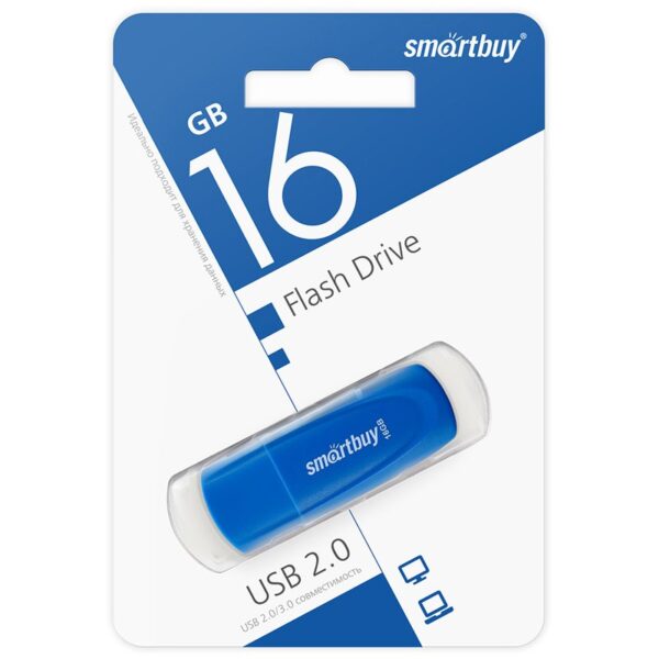 Память Smart Buy "Scout"  16GB, USB 2.0 Flash Drive, синий