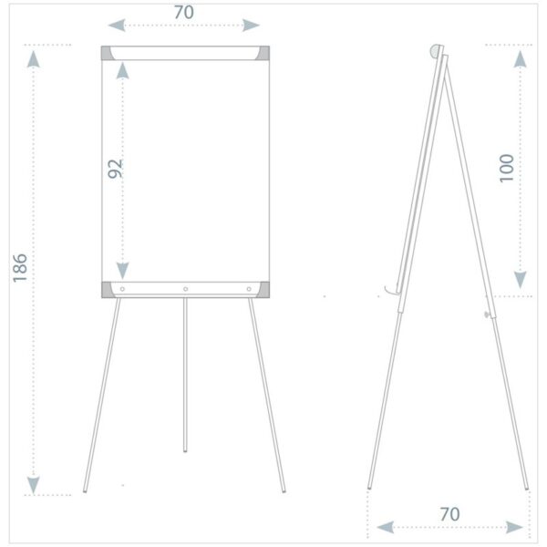 Флипчарт Berlingo "Premium", 70*100см, на треноге, регулировка по высоте, полочка