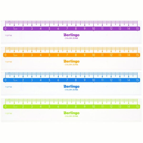 Линейка 15см Berlingo "Color", прозрачная