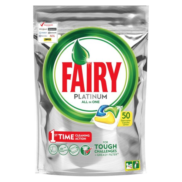 Капсулы для посудомоечной машины Fairy "Platinum. All in 1. Лимон", 50шт. (ПОД ЗАКАЗ)