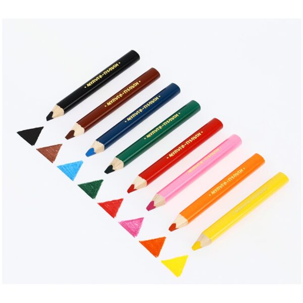 Карандаши цветные Мульти-Пульти "Мои первые цветные карандаши", 08цв., утолщенные, короткие, картон