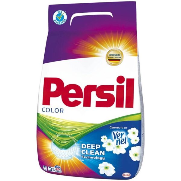 Порошок для машинной стирки Persil Color "Свежесть от Vernel", для цветного белья, 3кг