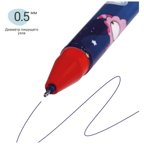 Ручка гелевая стираемая MESHU "Space Heroes" синяя, 0,5мм, корпус ассорти, с топпером