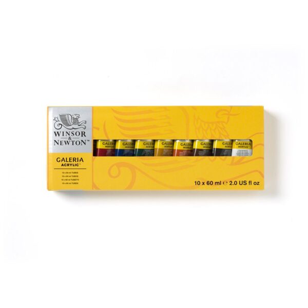 Краски акриловые Winsor&Newton "Galeria", 10цв., 60мл/туба, картон. упаковка