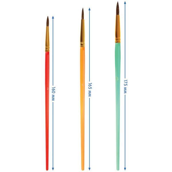 Набор кистей Мульти-Пульти 3шт., белка № 2, 4, 6 круглые, блистер, европодвес