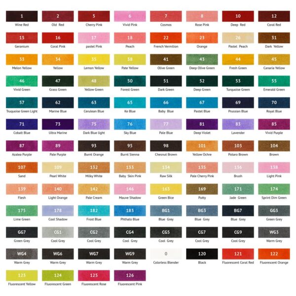 Набор маркеров для скетчинга MESHU 100цв., основные цвета