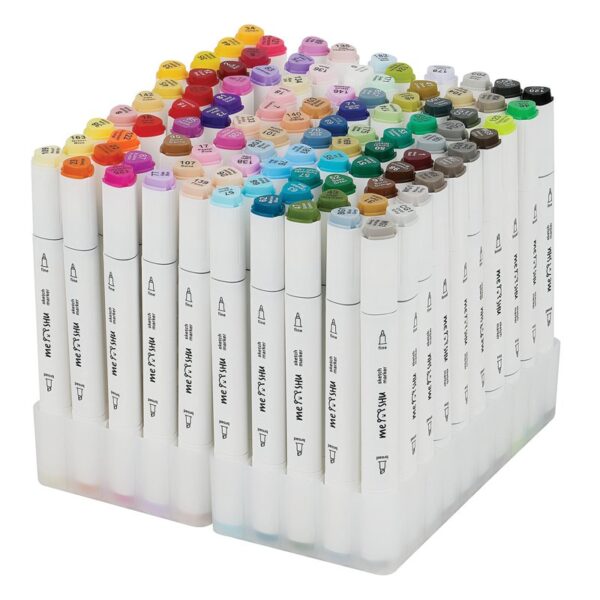 Набор маркеров для скетчинга MESHU 100цв., основные цвета