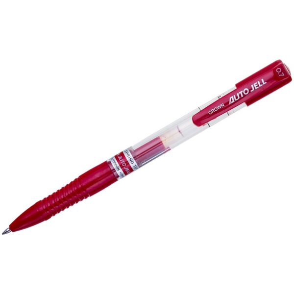 Ручка гелевая автоматическая Crown "Auto Jell" красная, 0,7мм