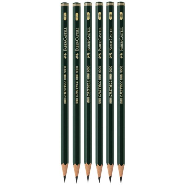 Набор карандашей ч/г Faber-Castell "Castell 9000", 6шт., HB-8B, заточен., метал. кор.